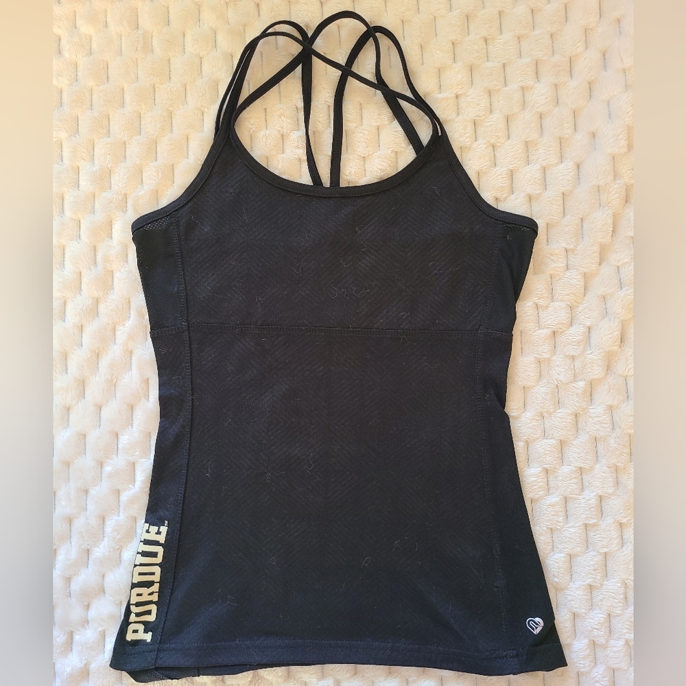 Purdue Black Athletic Tank Top